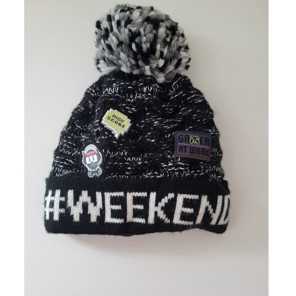Children's Place Boys Pom Beanie Hat Size S/M (4-7) Gamer Weekend WARM!